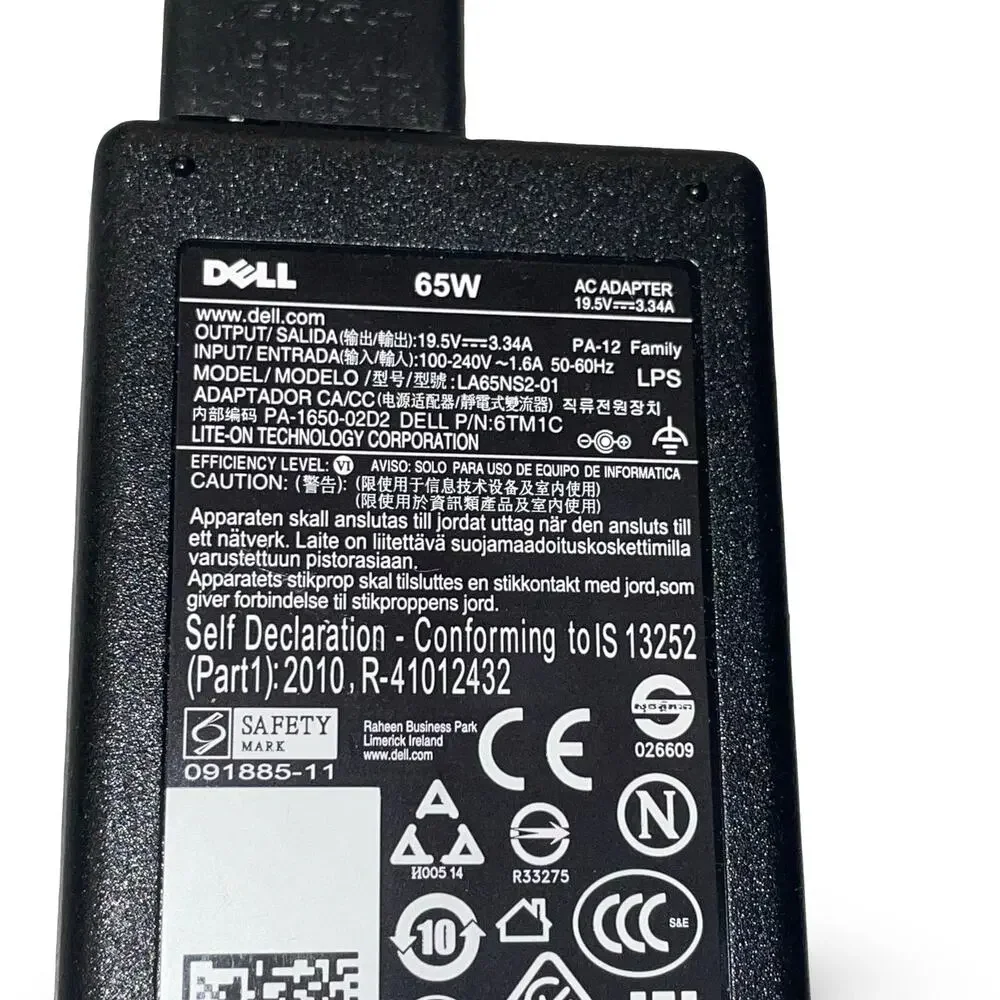 Dell 65W Laptop AC Power Adapter Charger 19.5V 3.34A 06TM1C LA65NS2-01 Cord